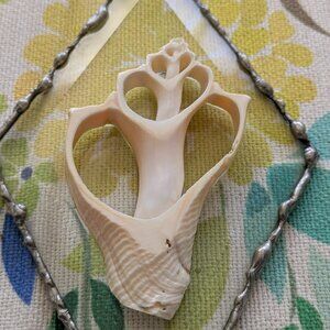 Framed Natural Sea Shell Art – Hanging Glass Panel with Metal Edging